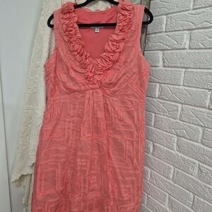 Dress Barn Pink Textured Midi Dress